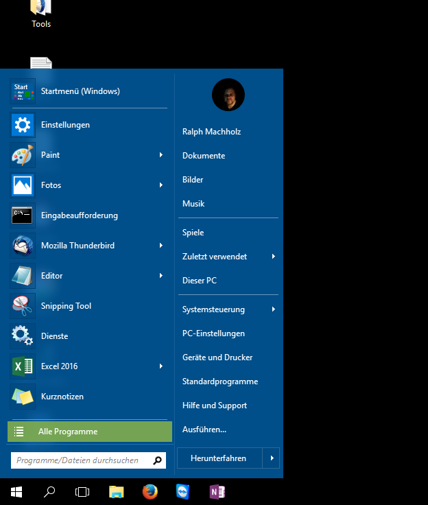 Keine Kacheln in Windows 10?